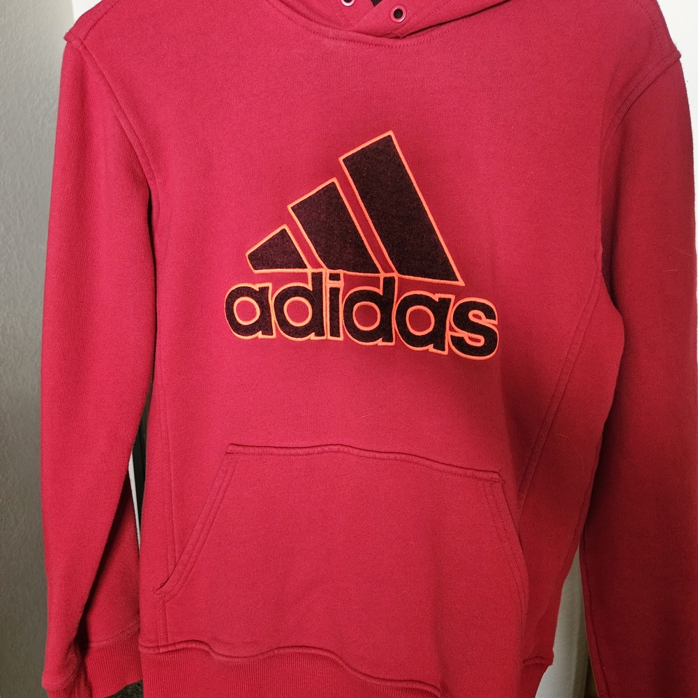 Adidas Red Hoodie with Black Logo